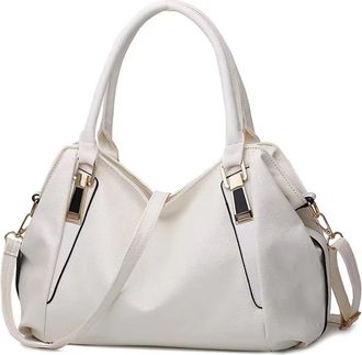 Generic Compatible For Women Shoulder Bag Solid Color Soft Large Capacity Crossbody Handbag(Beige)