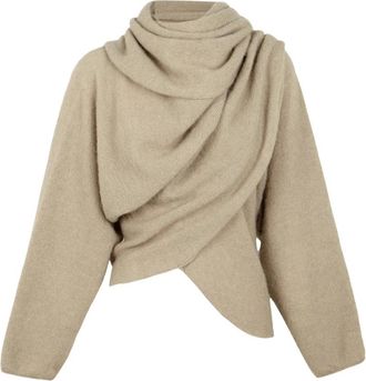 Cortana Erika Wrap Cardigan - Dames - Coltruien - Beige - S - Wol - Truien & Vesten