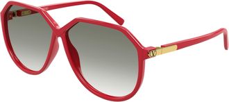 Valentino Gold Vg0026s Gradient Oversized Geometric Sunglasses