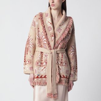 Alanui Echoes Of The Island sand-colored cardigan
