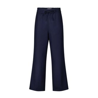 Ami Broeken, Heren, Blauw, M, Wol, Wol Brede Taille Casual Broek