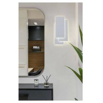 Trade Shop Trade Shop Traesio - Trade Shop - Applique Led Rettangolo Comodino Abat Jour 12 W Luce Fredda Calda Naturale E41