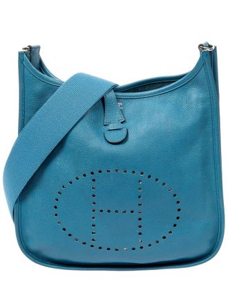 Herm&egrave;s Bleu Colvert Epsom Leather Evelyne Iii Pm (Authentic Pre-Loved)
