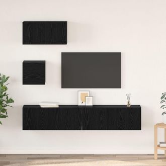 Berkfield Home TV Unit Set 4 pcs Black oak 80 x 30 x 30 cm Engineered wood