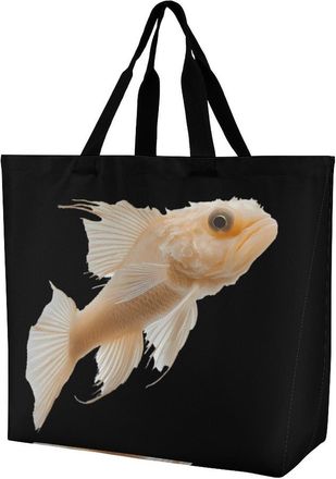 Generic Cavefish Tote Bag Reusable Grocery Shopping Bags Large Travel One Shoulder Handbag for Picnic Work