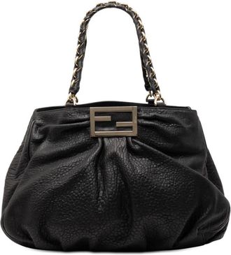 Fendi Pre-owned Fendi Large Pebbled Calfskin Mia Shoulder Bag Ladies 8BR616