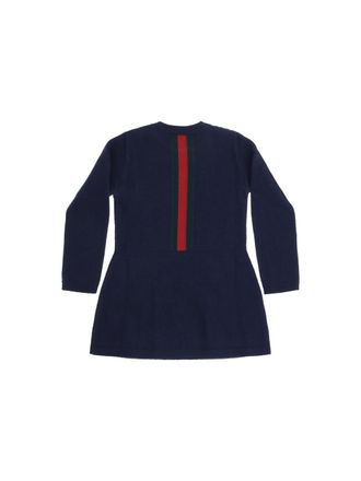 Gucci Merino Wool with Web Stripe Dress - Navy