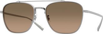 Oliver Peoples OV1349ST Avison Polarized 5036GN Mens Sunglasses Silver Size 55