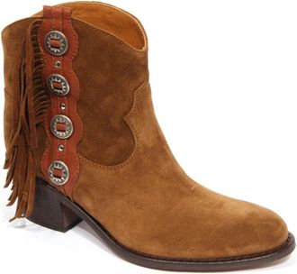 Via Roma 15 Suede Fringe Laarzen - Dames - Cowboylaarzen - Bruin - 39 EU - Schoenen