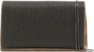 Brunello Cucinelli Precious Monili-chain suede bag - women - Calf Suede/Metal - OS - Brown