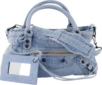 Balenciaga Le City First Bag - Dames - Handtassen - Blauw - ONE Size - Katoen - Tassen
