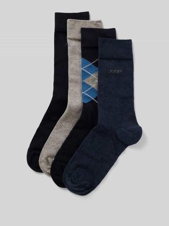 Joop Regular Fit Socken aus Woll-Mix Modell Essentials im 4er-Pack in Marine, Gr&ouml;&szlig;e 39-42