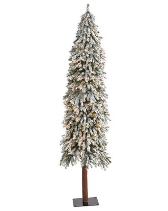 Nearly Natural 7Ft. Flocked Grand Alpine Artificial Christmas Tree
