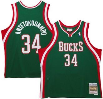 Mitchell & Ness Mens Mitchell & Ness Giannis Antetokounmpo Hunter Green Milwaukee Bucks 2013/14 Hardwood Classics Swingman Jersey at Nordstrom, Size Xx-Large