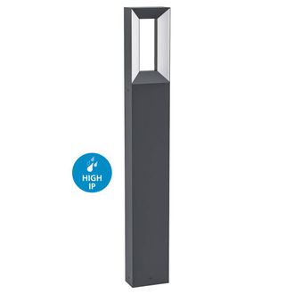 Eglo Eglo - Paletto Esterno Moderno Riforano Alluminio Nero 1 Luce Led