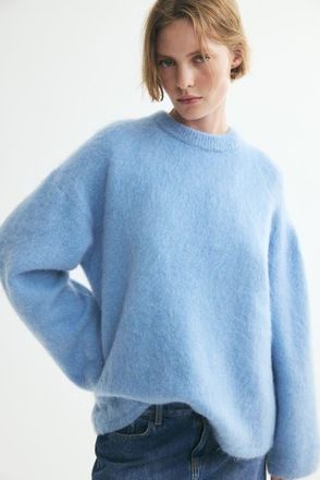 H&M Oversized Mohair-blend Jumper in Light Blue at Nordstrom, Size X-Small