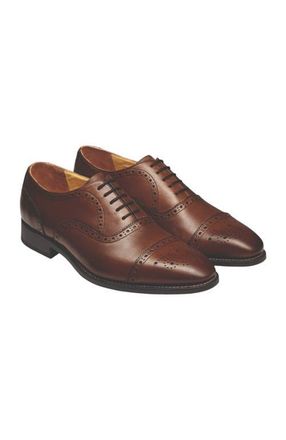 CHARLES TYRWHITT Leather Oxford Brogue Shoes in Chestnut Brown at Nordstrom, Size 8.5