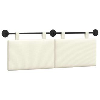 vidaXL Cabecero Colgante Crema Tela De Pana Vidaxl