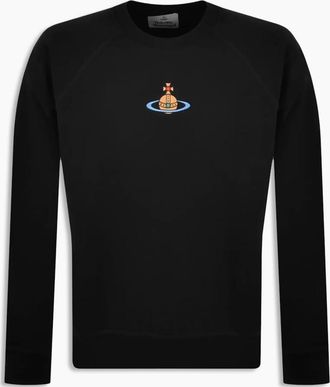 Vivienne Westwood Mens Mens Black Centre Orb Vivienne Westwood Raglan Sweatshirt - Size: 46