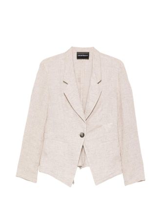 Emporio Armani Womens Linen Single-Breasted Jacket