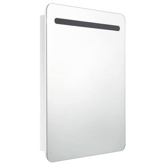 Berkfield Home LED Bathroom Mirror Cabinet Shining White 60x11x80 cm | Size: 60 x 11 x 80 cm