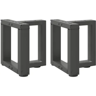 vidaXL Patas Para Mesa De Centro En Forma De T (2 Unidades), Antracita, 30 X 25 X (30-31) Cm, Acero Vidaxl