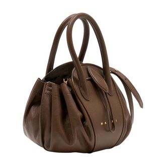 Marni Womens Shoulder Bag Brown Calfskin