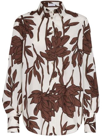 Brunello Cucinelli Camicia a fiori - Bianco