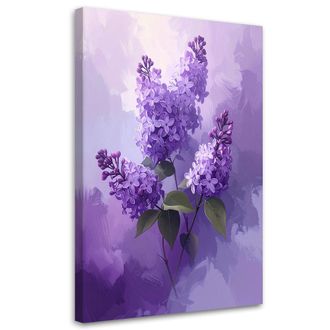 Feeby Cuadro En Lienzo Flores Lilas Filete Bot&aacute;nico Naturaleza 70x100
