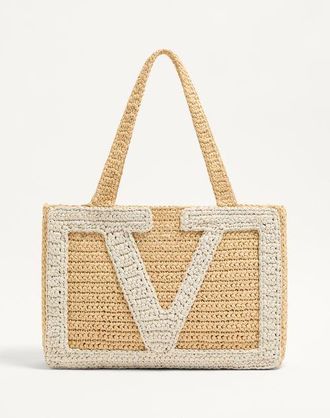Valentino Garavani Valentino Garavani Viva Superstar Medium Shopping Bag In Raffia Wo