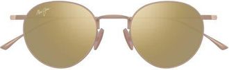 Maui Jim Kaapeha 48mm Small PolarizedPlus2 Round Sunglasses in Matte Bronze/Hawaii Glow at Nordstrom