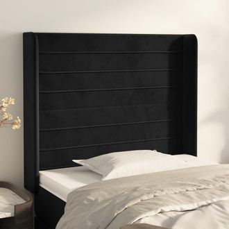 vidaXL Cabecero Con Orejas De Terciopelo Negro 103x16x118/128 Cm Vidaxl