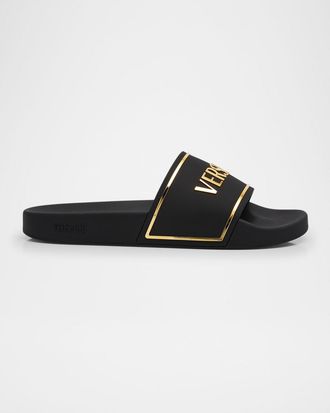 Versace Mens Logo Slide Sandals