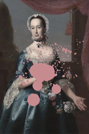 Queence Acrylglasbild »Frau mit Farbklecks« Bilder von Frauen Formen Frau Gemälde Historische Persönlichkeiten Kunst Fine Art-Print in Galeriequalität