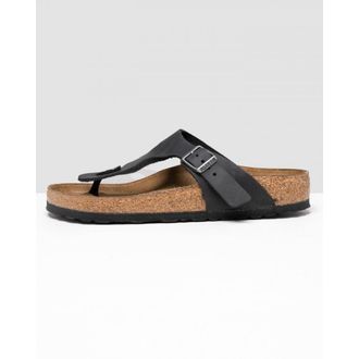 Birkenstock Gizeh Nubuck Oiled Leather Womens Sandals - Black Leather (archived) - Size UK 7.5