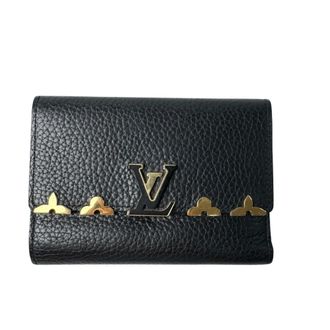 Louis Vuitton Black Leather Wallet (Tri-Fold) (Pre-Owned)