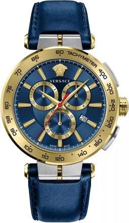 Versace Chronograaf Horloge - Heren - Horloges - Blauw - ONE Size - Accessoires