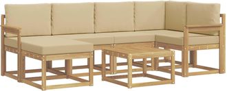 vidaXL Conjunto De Sof&aacute;s De Exterior 7 Uds. Y Beige Vidaxl