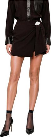 Kocca Rokken, Dames, Bruin, 2Xl, Leer, Wikkeljurk met overhemdkraag