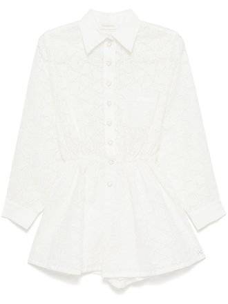 Zimmermann Crush playsuit met borduurwerk - Wit