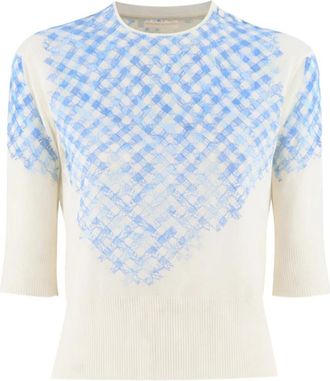 Ermanno Scervino Jersey met ronde hals - Dames - Ronde hals truien - Veelkleurig - M - Katoen - Truien & Vesten