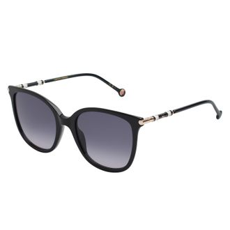 Carolina Herrera Womens Acetate Butterfly Sunglasses CH0023S for Women - Black - One Size