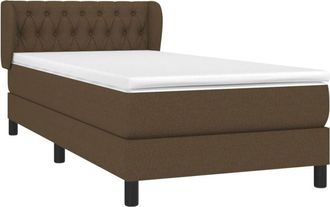 vidaXL Cama Box Spring Con Colch&oacute;n Tela Marr&oacute;n Oscuro 90x200 Cm Vidaxl