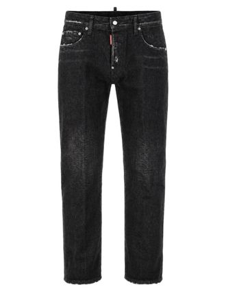 Dsquared2 Cropped Distressed Denim Jeans with Five-Pocket Design
