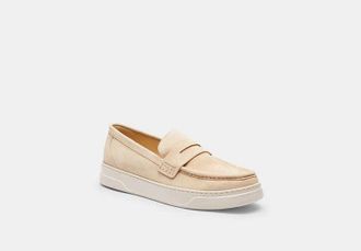 Coach Mens Hybrid Loafer in White, Size 10.5 | Suede