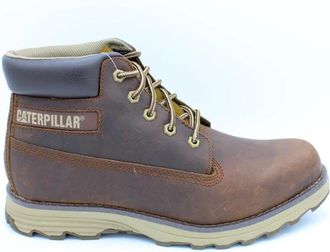 CAT Boston Leren Veterschoen Rubberen Zool - Heren - Veterlaarzen - Bruin - 44 EU - Schoenen