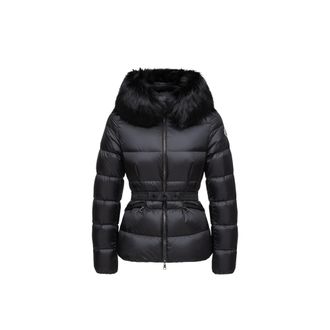 Moncler Boed Hooded Shearling-trimmed Short Down Jacket Black Size 00
