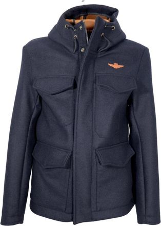 Aeronautica Heren Field jack met capuchon- blauw - Heren - Zomerjassen - Blauw - L - Jassen