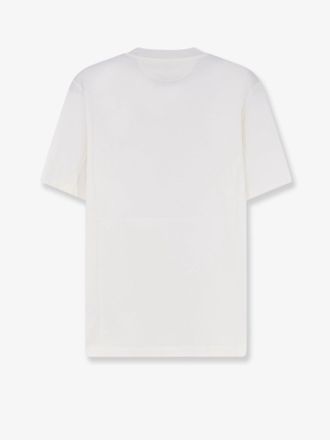 Brunello Cucinelli Mens T-Shirt With Front Print, White Cotton T-Shirts And Polos