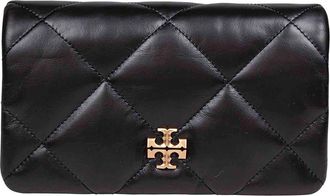Tory Burch Kira Diamond Wallet Bag In Black Leather